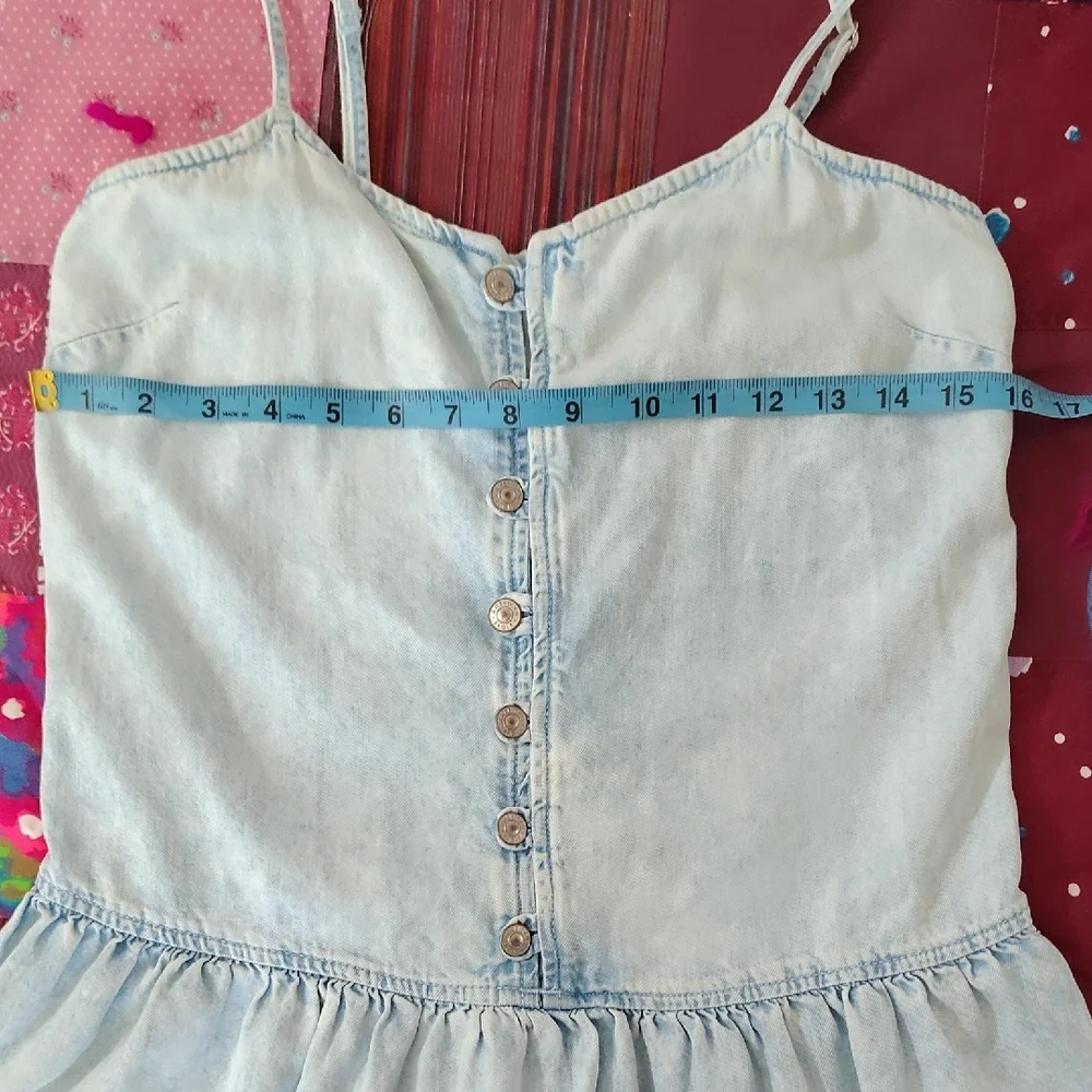 American Eagle Outfitters Light Blue Denim-Effect Button Front Camisole - Picture 7 of 9